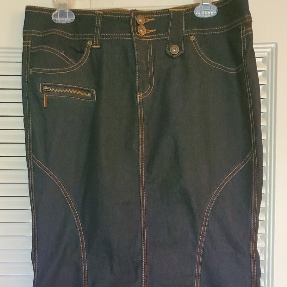 BISOU BISOU long mermaid jean skirt